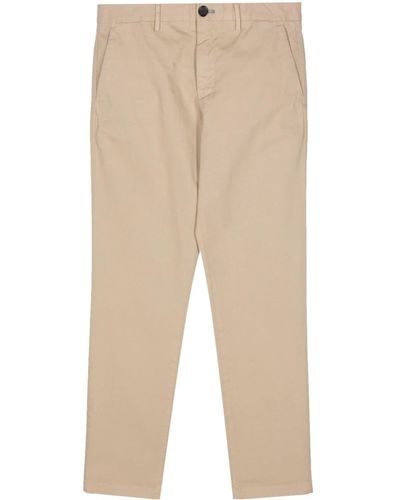 PS by Paul Smith Logo-embroidered Straight-leg Trousers - Natural
