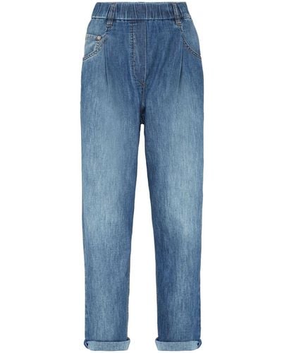 Brunello Cucinelli Jeans Met Elastische Tailleband - Blauw