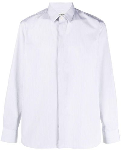 Saint Laurent Camisa a rayas diplomáticas - Blanco