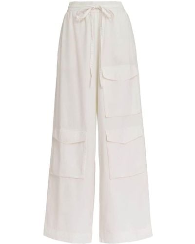 Essentiel Antwerp Fopy Wide-leg Cotton Trousers - White