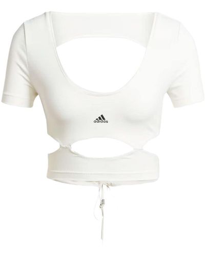 adidas T-shirt à détails de découpes - Blanc