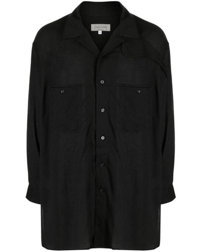 Yohji Yamamoto Notched-collar Button-up Shirt - Black