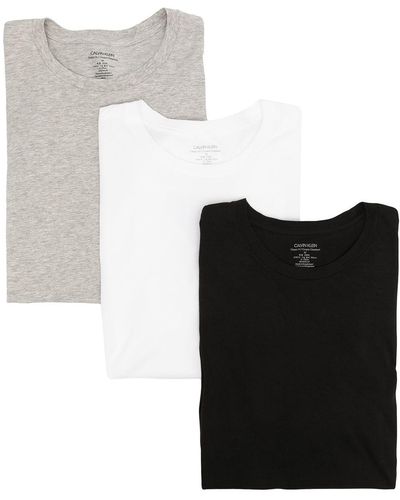 Calvin Klein 3er-Set T-Shirts mit rundem Ausschnitt - Schwarz