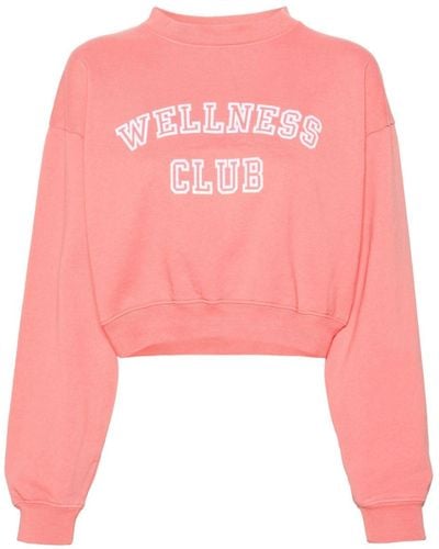 Sporty & Rich Wellness Club Cropped-Sweatshirt - Pink