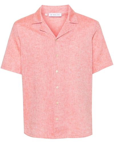 Manuel Ritz Camp-collar Short-sleeve Shirt - Pink