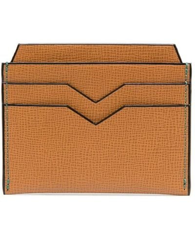 Valextra Grained Leather Cardholder - Brown