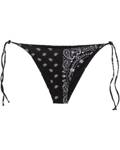 Mc2 Saint Barth Bragas de bikini Virgo con estampado de cachemira - Negro
