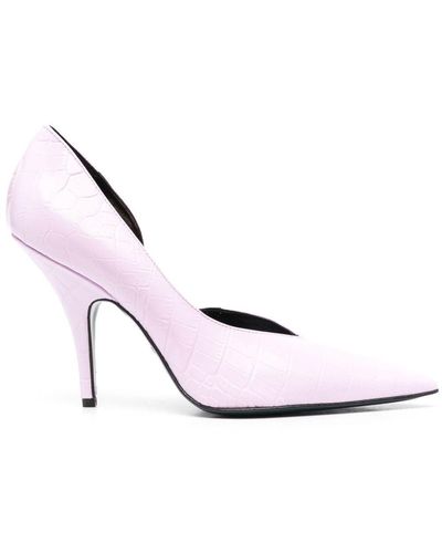 Patrizia Pepe Minimal-shape Leather Court Shoes - Pink
