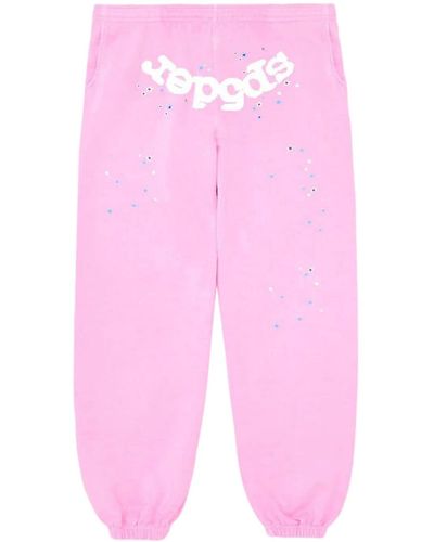 Sp5der Og Web Cotton Track Pants - Pink