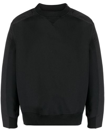 Sacai Zip-detail Long-sleeve Sweatshirt - Black