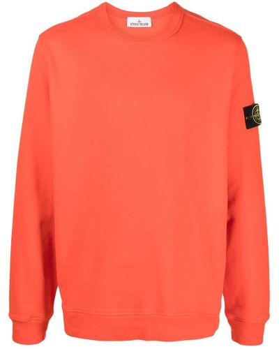 Stone Island Sweatshirt mit Kompass-Patch - Orange