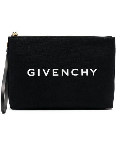 Givenchy Pochette à logo imprimé - Noir