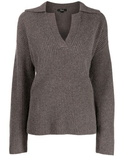 Rails Harris Polo-collar Merino-blend Sweater - Grey