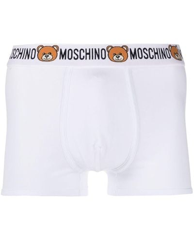 Moschino Teddy Logo Print Boxers - White