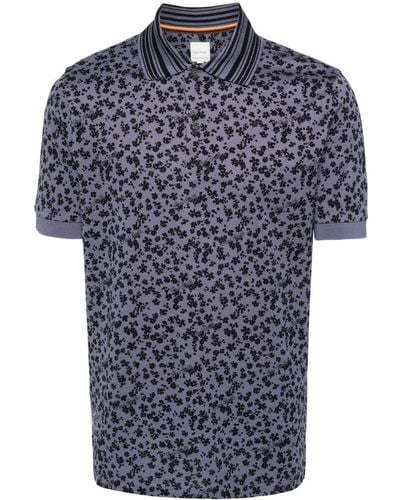 Paul Smith Floral-print Polo Shirt - Blue