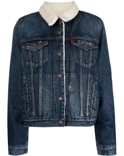 Levi's Shearling-collar Denim Jacket - Blue