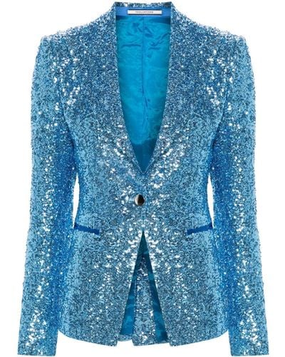Tagliatore Sequined Single-Breasted Jacket - Blue