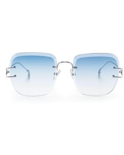 Eyepetizer Montaigne Sonnenbrille mit Oversized-Gestell - Blau