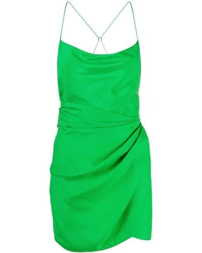 GAUGE81 Vestido corto fruncido con cuello redondo - Verde