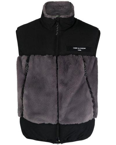 Comme des Garçons Sherpa Logo-patch Vest - Black