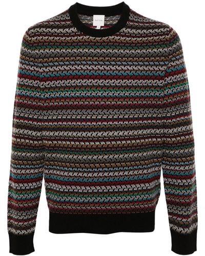 Paul Smith Pattern-intarsia Knitted Sweater - Black