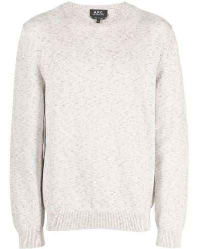 A.P.C. Ronald Speckled Cotton Sweater - White