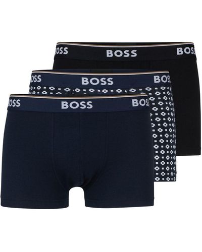 BOSS Set aus zwei Slips mit Logo-Bund - Blau