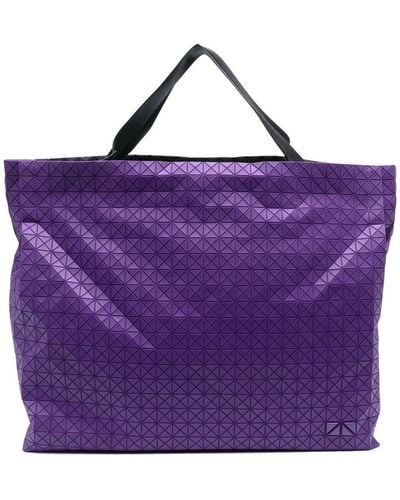 Bao Bao Issey Miyake Geometric-panelled Cotton Tote Bag - Purple