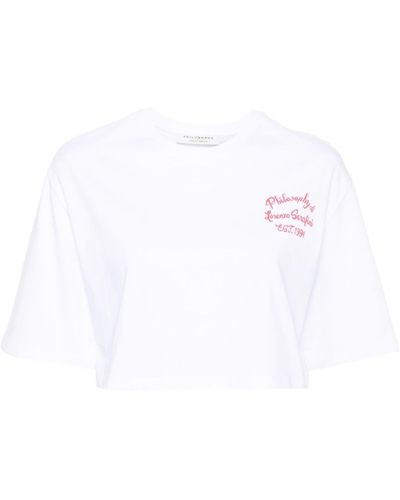 Philosophy Di Lorenzo Serafini クロップド Tシャツ - ホワイト