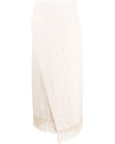 Jil Sander Cotton Blend Midi Skirt - White