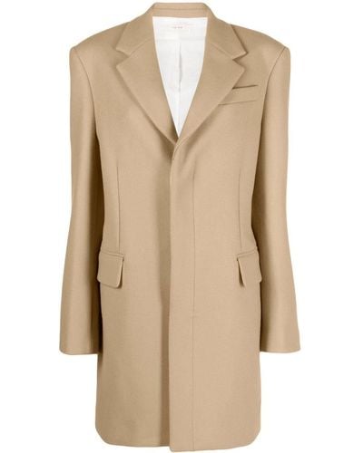 The Row Single-breasted Wool Coat - Natural