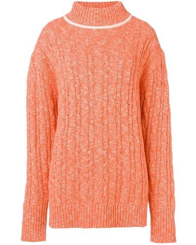 Cashmere In Love Cable Knit Sweater - Orange