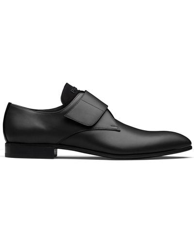 Prada Zapatos derby con tira autoadherente - Negro