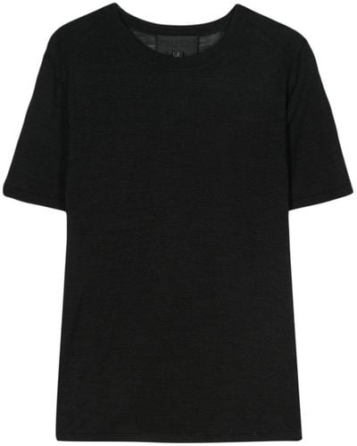 Nili Lotan Kimena Fijngebreid T-shirt - Zwart