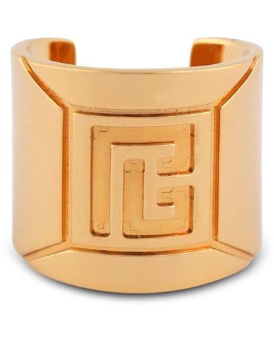 Balmain Tubular Logo Ring - Metallic