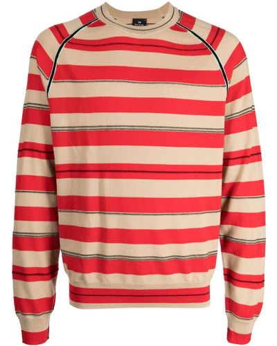 PS by Paul Smith Crew-neck Striped Jumper - Red