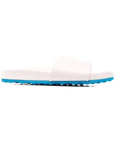 Off-White c/o Virgil Abloh Logo Leather Slides - White