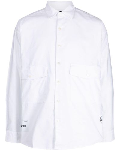 Izzue Logo-patch Cotton Shirt - White