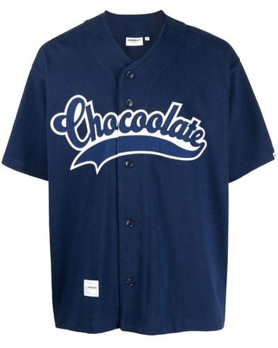 Chocoolate Chemise boutonnée à patch logo - Bleu