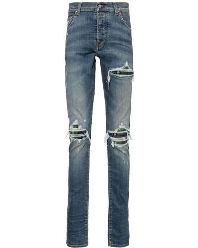 Amiri Jeans skinny a vita media - Blu