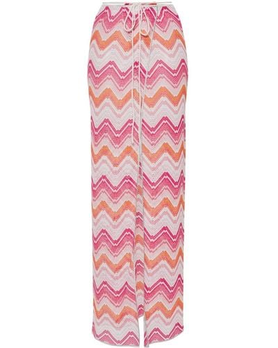 Missoni Zigzag-woven Knitted Long Skirt - Pink