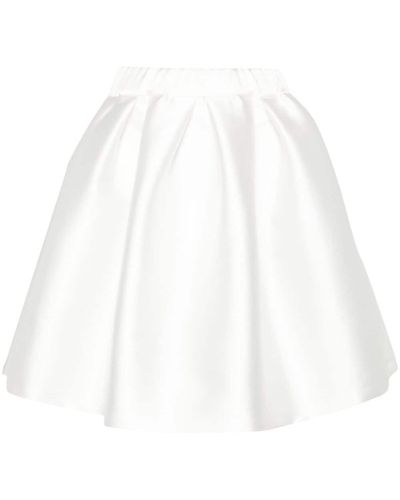P.A.R.O.S.H. Elasticated-waistband Satin Skirt - White