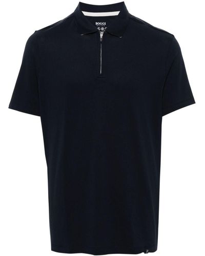 BOGGI Logo-embroidered Cotton Polo Shirt - Blue