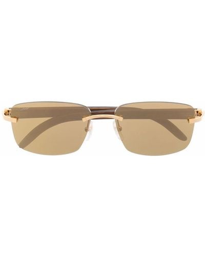 Cartier Sonnenbrille ohne Rahmen - Braun