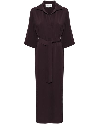 P.A.R.O.S.H. Short-sleeve Belted Maxi Dress - Brown