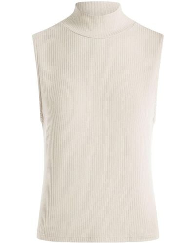 Varley Roll-neck Ribbed Tank Top - White