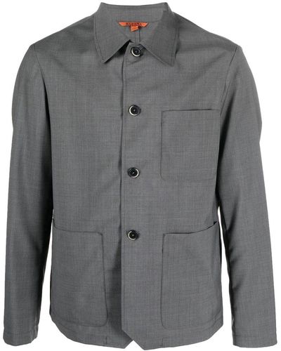 Barena Textured-finish Wool Shirt - Gray