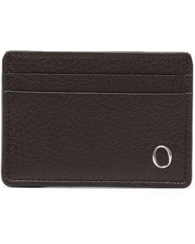 Orciani Logo-plaque Leather Cardholder - Black