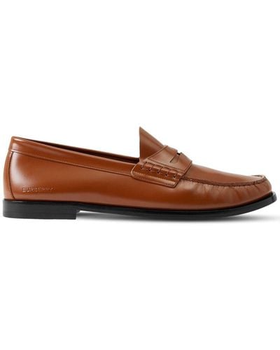 Burberry Coin Detail Penny Loafers - Brown
