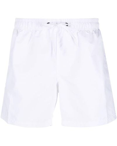 Sundek Logo-patch Striped Swim Shorts - White